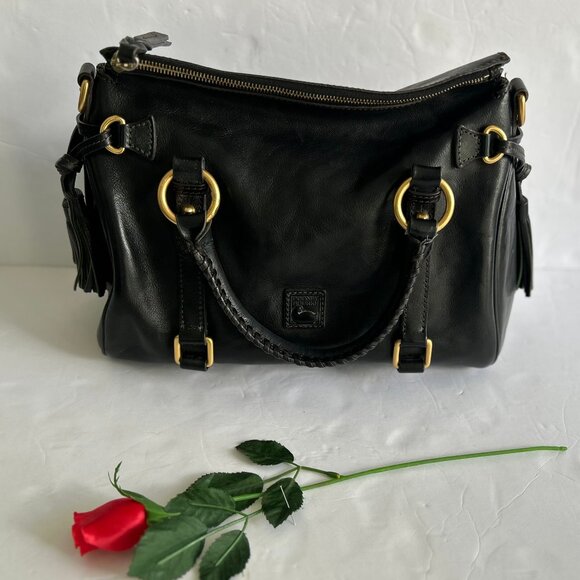 Dooney & Burke Florentine Leather Black Satchel - Picture 1 of 11